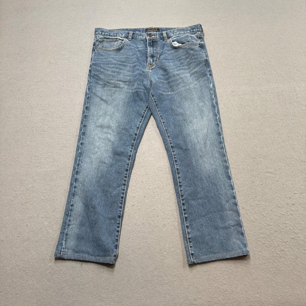 Banana Republic Jeans Men's 35x30 Blue Straight Leg Denim Medium Wash Whiskered